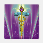 CADUCEUS, levendige gouden amethist Magneet (Voorkant)