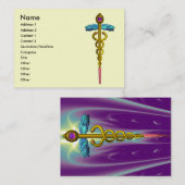 CADUCEUS, levendige gouden amethist Visitekaartje (Voorkant / Achterkant)