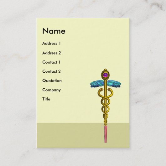 CADUCEUS, levendige gouden amethist Visitekaartje (Voorkant)