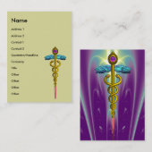 CADUCEUS, levendige gouden amethist Visitekaartje (Voorkant / Achterkant)