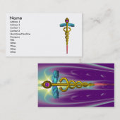 CADUCEUS, levendige gouden amethist Visitekaartje (Voorkant / Achterkant)