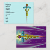 CADUCEUS, levendige gouden amethist Visitekaartje (Voorkant / Achterkant)
