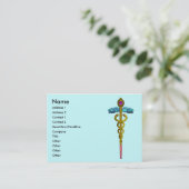 CADUCEUS, levendige gouden amethist Visitekaartje (Staand voorkant)