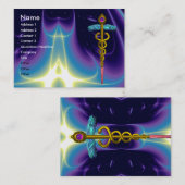 CADUCEUS, levendige gouden amethist Visitekaartje (Voorkant / Achterkant)