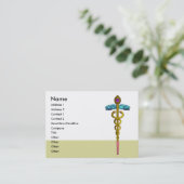 CADUCEUS, levendige gouden amethist Visitekaartje (Staand voorkant)