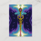 CADUCEUS, levendige gouden amethist Visitekaartje (Achterkant)