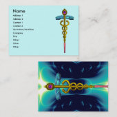 CADUCEUS, levendige gouden amethist Visitekaartje (Voorkant / Achterkant)