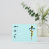 CADUCEUS, levendige gouden amethist Visitekaartje (Staand voorkant)