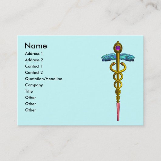 CADUCEUS, levendige gouden amethist Visitekaartje (Voorkant)