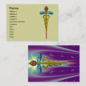 CADUCEUS, levendige gouden amethist Visitekaartje (Voorkant / Achterkant)
