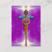 CADUCEUS, levendige gouden amethist Visitekaartje (Achterkant)