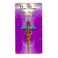 CADUCEUS, levendige goudkleurige violetroze fuchsi