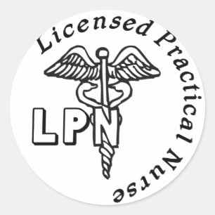 CADUCEUS LPN LOGO LICENSED PRACTICAL NURS RONDE STICKER