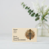 Caduceus M.D. Doctor Afsprakenkaartje (Staand voorkant)