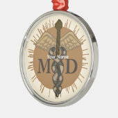 Caduceus M.D. Doctor Metalen Ornament (Links)