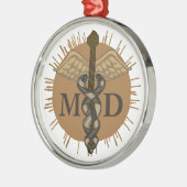 Caduceus M.D. Doctor Metalen Ornament (Links)