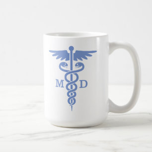 Caduceus MD (blauw) Koffiemok