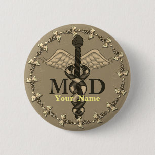 Caduceus MD Doctor Ronde Button 5,7 Cm