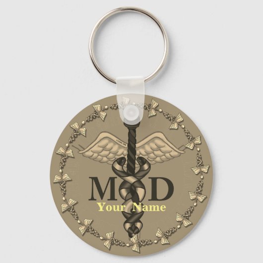 Caduceus MD Doctor Sleutelhanger (Voorkant)