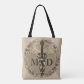 Caduceus MD Dokter boodschappentas Tote Bag (Achterkant)