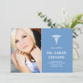 Caduceus Medical Afstuderen Fotouitnodiging Kaart (Staand voorkant)