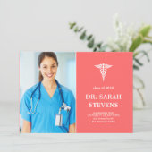 Caduceus Medical Afstuderen Fotouitnodiging Kaart (Staand voorkant)