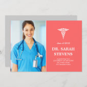 Caduceus Medical Afstuderen Fotouitnodiging Kaart (Voorkant / Achterkant)