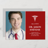 Caduceus Medical Afstuderen Fotouitnodiging Kaart (Voorkant / Achterkant)