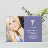 Caduceus Medical Afstuderen Fotouitnodiging Kaart (Staand voorkant)
