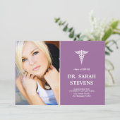 Caduceus Medical Afstuderen Fotouitnodiging Kaart (Staand voorkant)