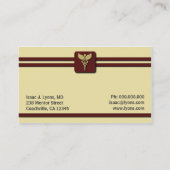 Caduceus Medical Doctor Health Care Cream en Rood Visitekaartje (Achterkant)