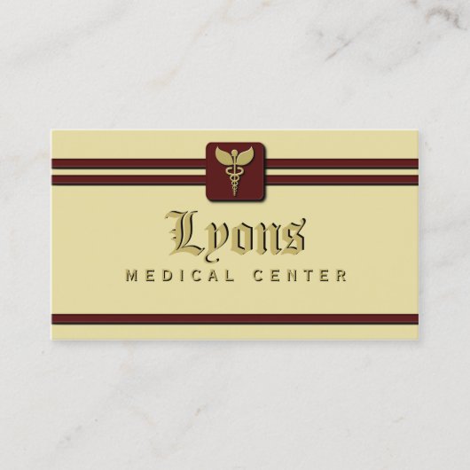 Caduceus Medical Doctor Health Care Cream en Rood Visitekaartje (Voorkant)