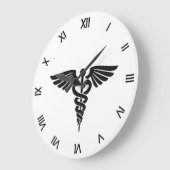 Caduceus Medical Insignia Roman Numeras Grote Klok (Hoek)