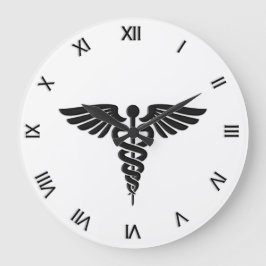 Caduceus Medical Insignia Roman Numeras Grote Klok