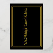 Caduceus Medical School Afstuderen, Black/Gold Folie Uitnodiging (Achterkant)