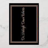 Caduceus Medical School Afstuderen Black/Roos Gold Folie Uitnodiging (Achterkant)