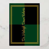 Caduceus Medical School Afstuderen, groen/zwart Folie Uitnodiging (Achterkant)