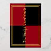 Caduceus Medical School Afstuderen, rood/zwart Folie Uitnodiging (Achterkant)