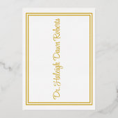 Caduceus Medical School Afstuderen, White/Gold Folie Uitnodiging (Achterkant)