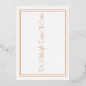 Caduceus Medical School Afstuderen White/Roos Gold Folie Uitnodiging (Achterkant)