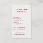 Caduceus Medical Silver 3D Cross Red Visitekaartje (Achterkant)