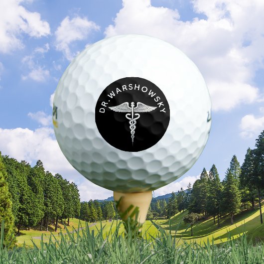 Caduceus Medical Snake Staff Gift for Doctor Golfballen