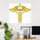 Caduceus Medical Symbol Poster (Thuiskantoor)
