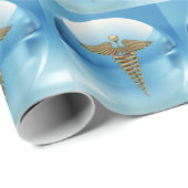 Caduceus Medical Symbol Wrapping Paper Cadeaupapier (Rol Hoek)