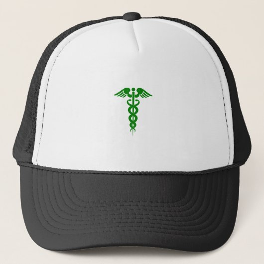 Caduceus Medical Symbool Green Trucker Pet (Voorkant)