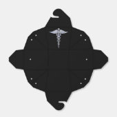 Caduceus Medical Symbool op zwart Bedankdoosjes (Uitgevouwen)