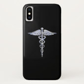 Caduceus Medical Symbool op zwart Case-Mate iPhone Case (Achterkant)