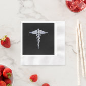 Caduceus Medical Symbool op zwart Servetten (Insitu)