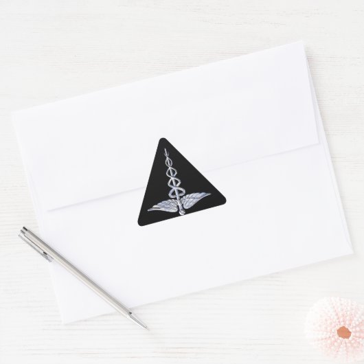 Caduceus Medical Symbool op zwart Sticker (Envelop)