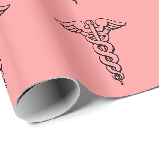 Caduceus Medical Symbool | RN Nurse Afstuderen BSN Cadeaupapier (Rol Hoek)